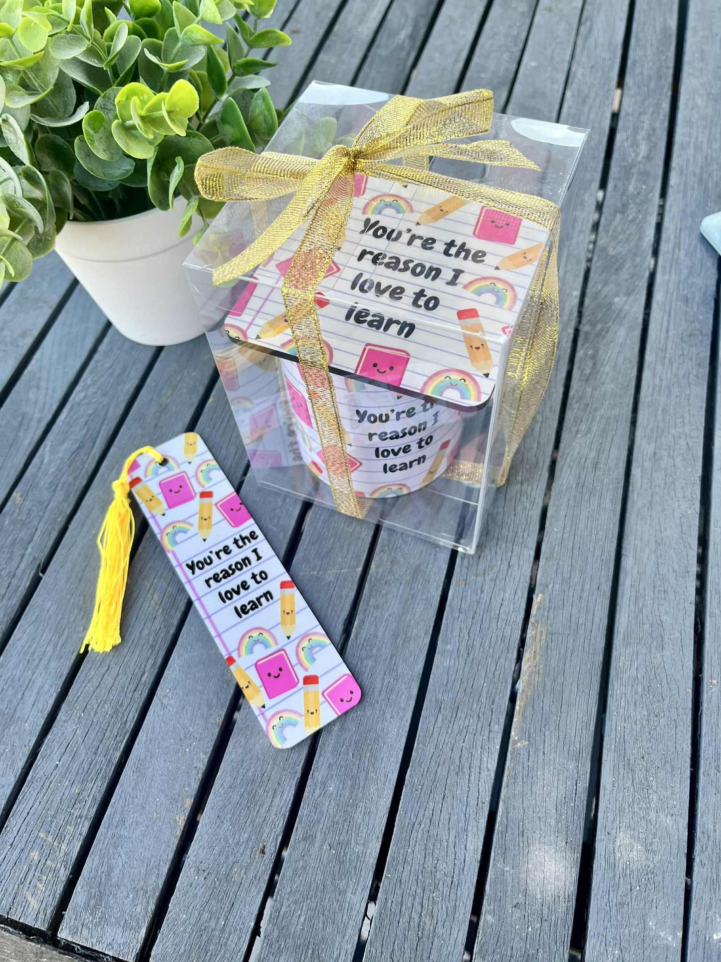 Teacher gift set - Mug, coaster & Bookmark