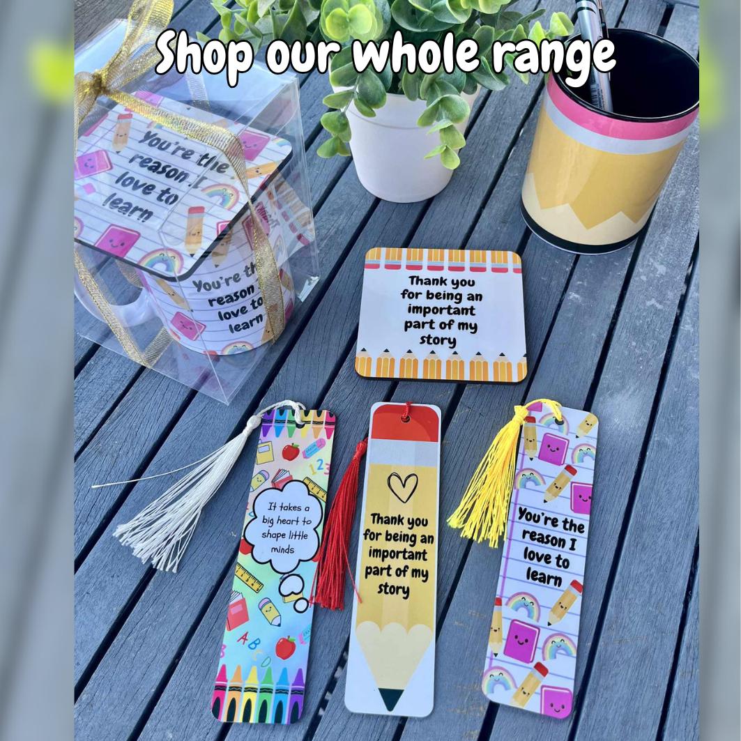 Teacher gift set - Mug, coaster & Bookmark