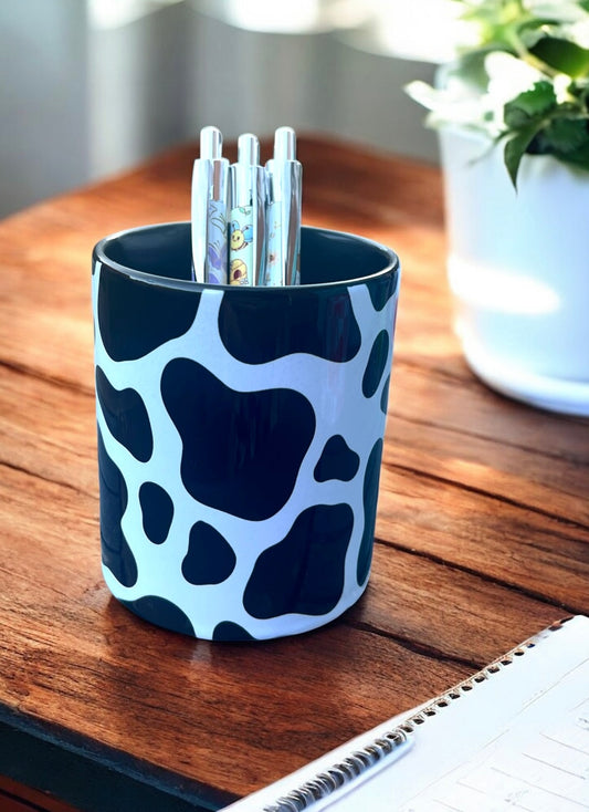 Cow Print Pen Pot