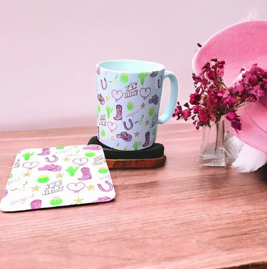 Pink Cowgirl Mug & Coaster Set