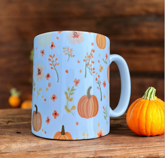 Floral Pumpkin Mug