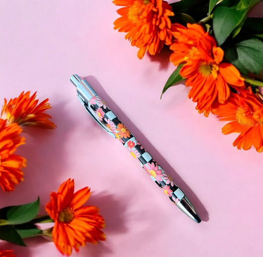 chequered Flower Pen