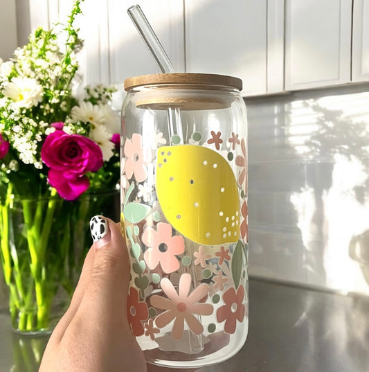 Lemon Glass Can Bamboo Lid