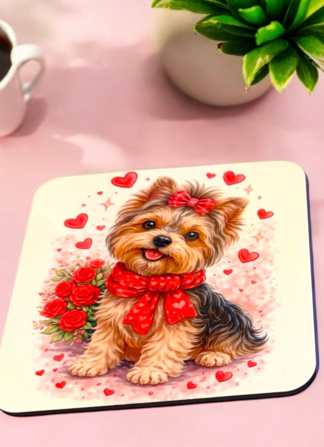 Cute Dog Valentines Coaster