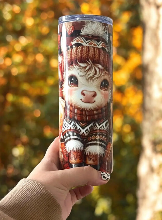 Autumn highland cow tumbler