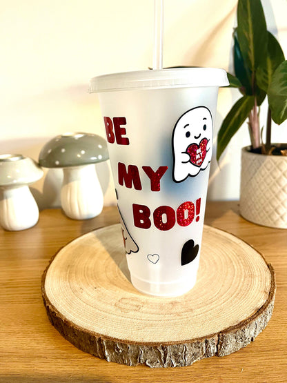 Be my boo Cold cup, Valentines gift, Venti cold cup, tumbler, personalised gift, drinkware