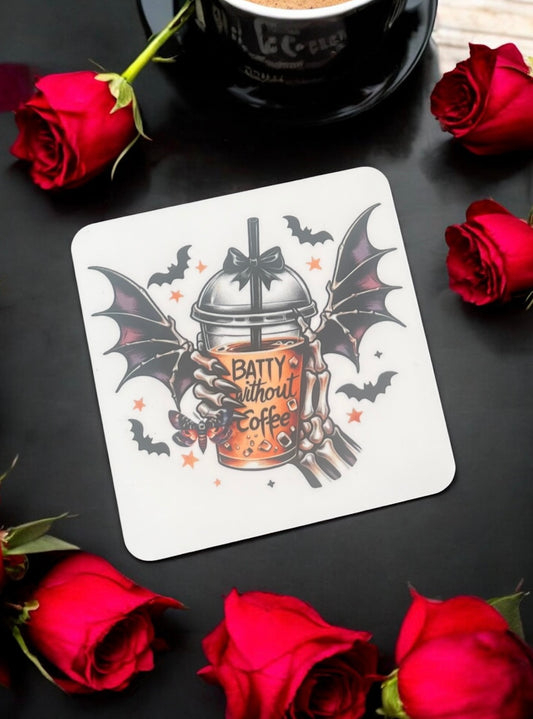 Batty Without Coffee Coaster
