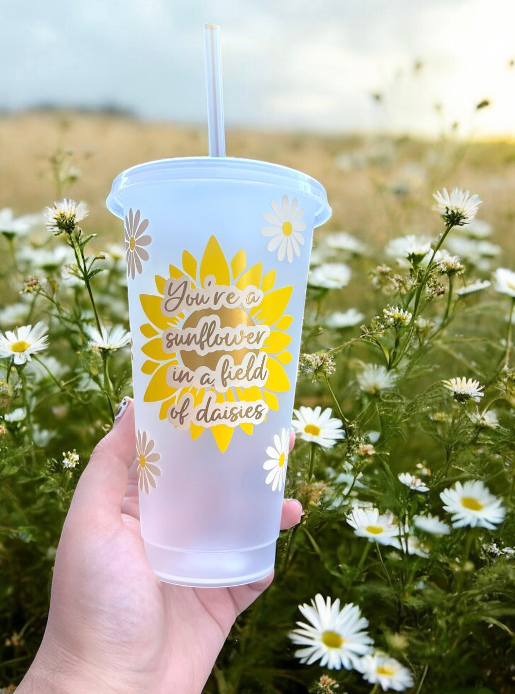 Sunflower In Daisy Field Reusable Cold Cup
