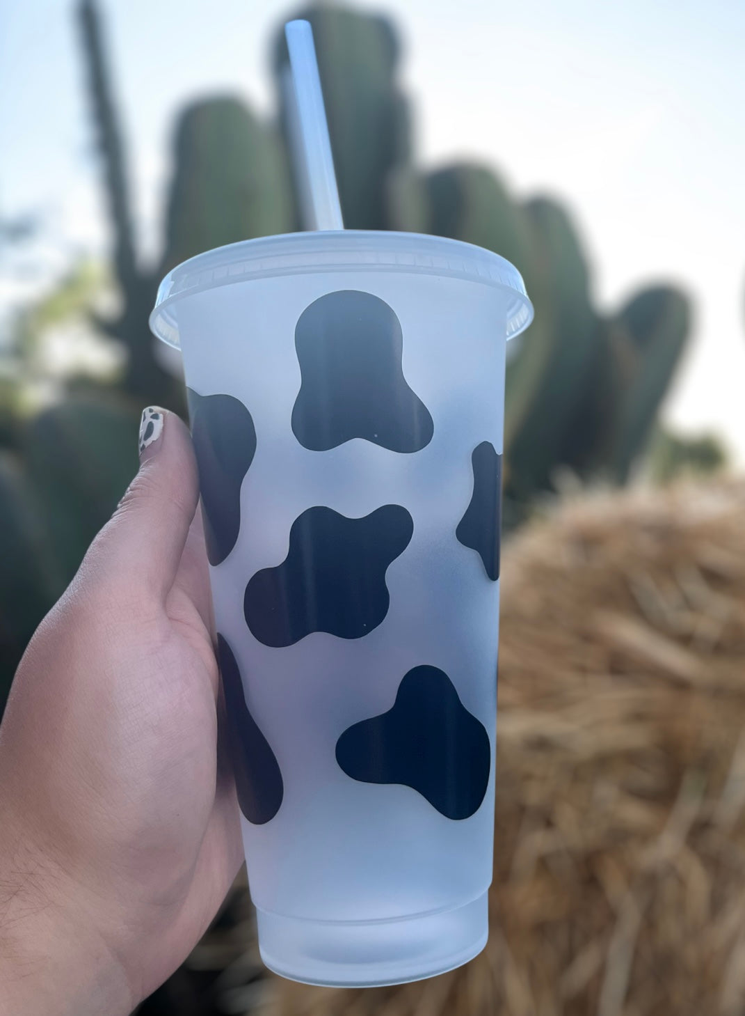 Cow Print Reusable Cold Cup