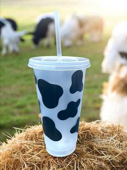 Cow Print Reusable Cold Cup
