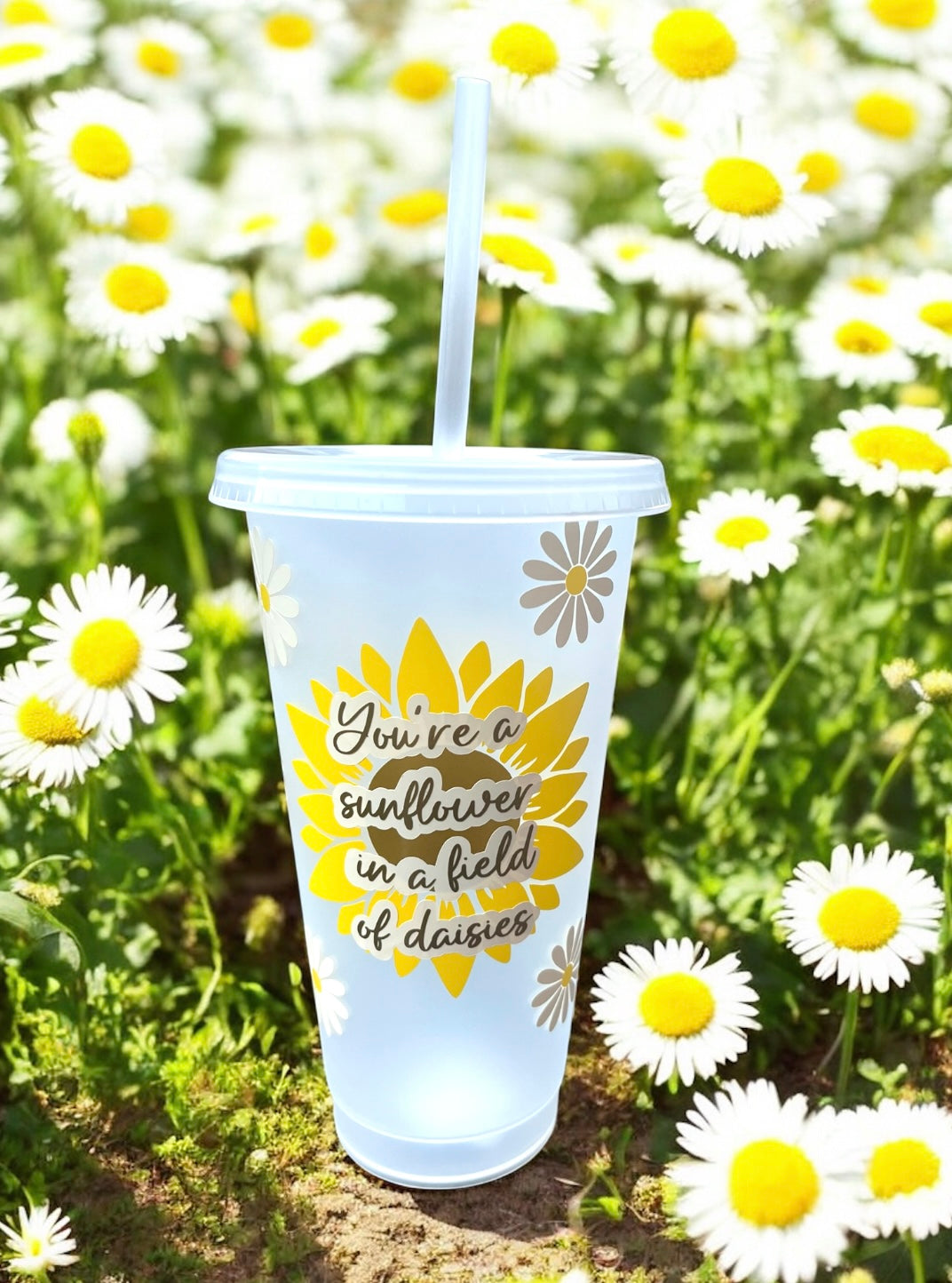 Sunflower In Daisy Field Reusable Cold Cup