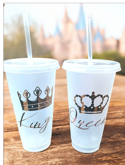His And Hers King And Queen Reusable Cold Cup