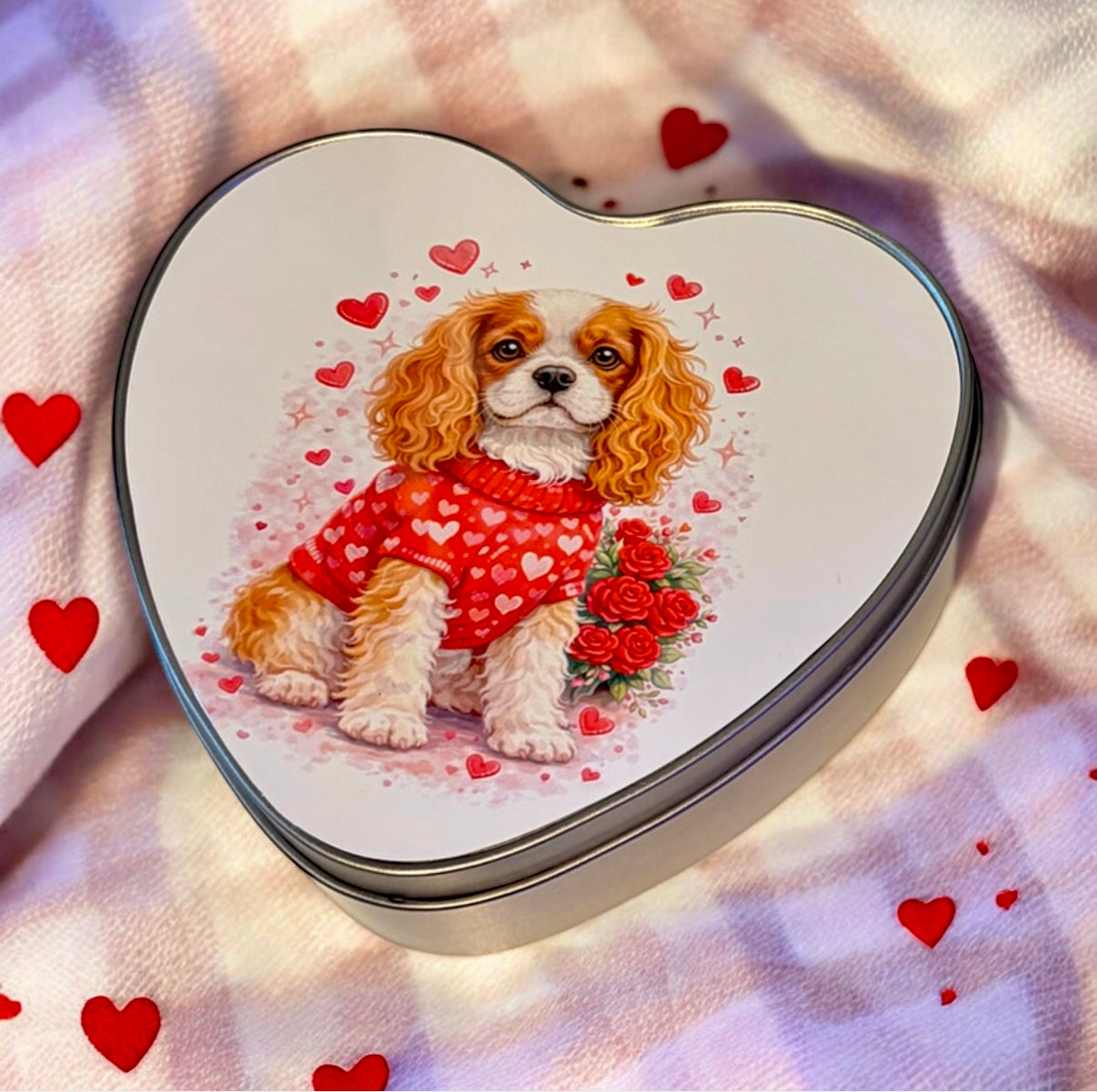 Adorable Dog Valentines Tin