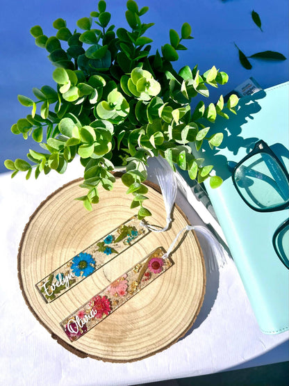 Personalised Resin Flower Bookmark